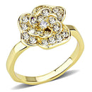 Yellow Gold Ring 3W1497 Gold Brass Ring with Top Grade Crystal