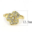 Yellow Gold Ring 3W1497 Gold Brass Ring with Top Grade Crystal