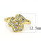 Yellow Gold Ring 3W1497 Gold Brass Ring with Top Grade Crystal