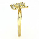 Yellow Gold Ring 3W1497 Gold Brass Ring with Top Grade Crystal