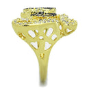 Silver Jewelry Rings Yellow Gold Ring 3W777 Gold+Ruthenium Brass Ring with AAA Grade CZ Alamode Fashion Jewelry Outlet