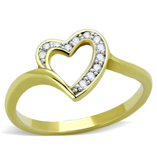 Silver Jewelry Rings Yellow Gold Ring 3W870 Gold+Rhodium Brass Ring with AAA Grade CZ Alamode Fashion Jewelry Outlet