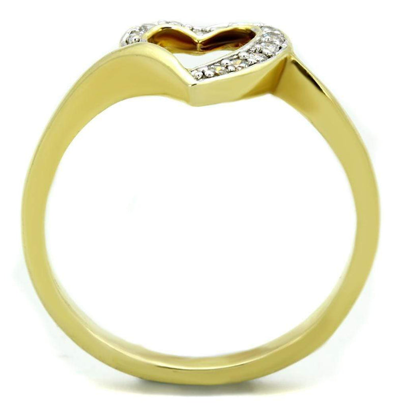 Silver Jewelry Rings Yellow Gold Ring 3W870 Gold+Rhodium Brass Ring with AAA Grade CZ Alamode Fashion Jewelry Outlet