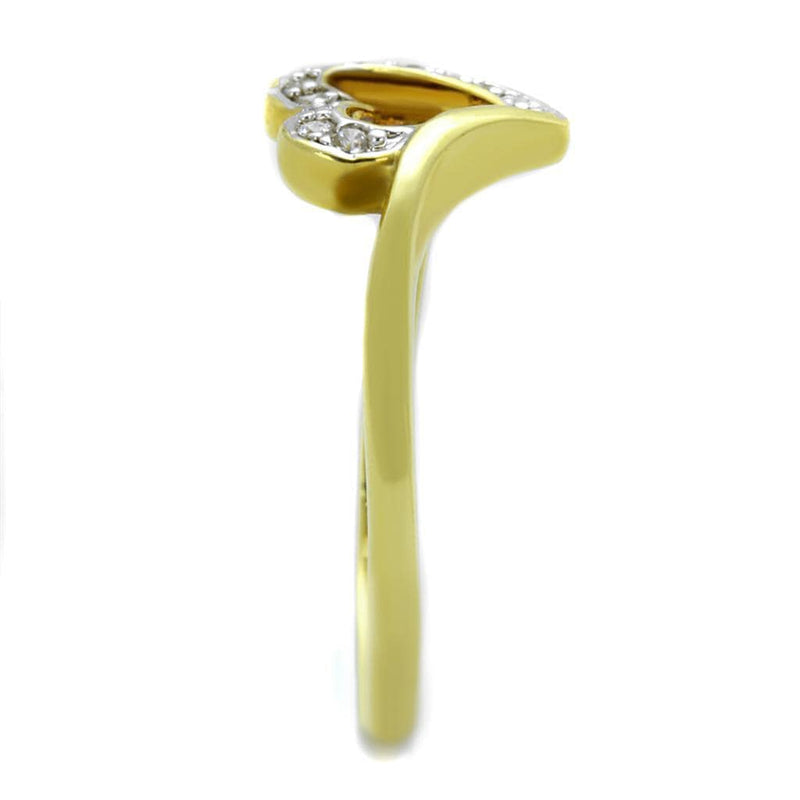 Silver Jewelry Rings Yellow Gold Ring 3W870 Gold+Rhodium Brass Ring with AAA Grade CZ Alamode Fashion Jewelry Outlet