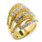 Silver Jewelry Rings Yellow Gold Ring 60110 Gold+Rhodium Brass Ring with AAA Grade CZ Alamode Fashion Jewelry Outlet