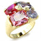 Silver Jewelry Rings Yellow Gold Ring 6X013 Gold Brass Ring with AAA Grade CZ Alamode Fashion Jewelry Outlet