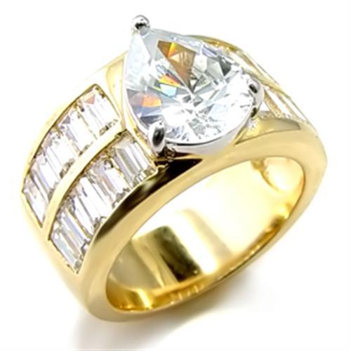 Silver Jewelry Rings Yellow Gold Ring 6X015 Gold+Rhodium Brass Ring with AAA Grade CZ Alamode Fashion Jewelry Outlet