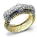 Silver Jewelry Rings Yellow Gold Ring 7X226 Gold+Rhodium 925 Sterling Silver Ring with CZ Alamode Fashion Jewelry Outlet