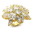 Silver Jewelry Rings Yellow Gold Ring 7X351 Gold 925 Sterling Silver Ring with AAA Grade CZ Alamode Fashion Jewelry Outlet