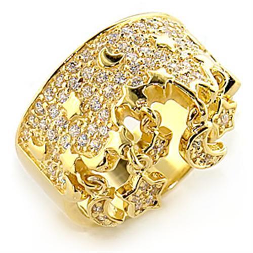 Silver Jewelry Rings Yellow Gold Ring 8X014 Gold 925 Sterling Silver Ring with AAA Grade CZ Alamode Fashion Jewelry Outlet