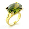 Silver Jewelry Rings Yellow Gold Ring 8X101 Gold Brass Ring with AAA Grade CZ in Olivine color Alamode Fashion Jewelry Outlet