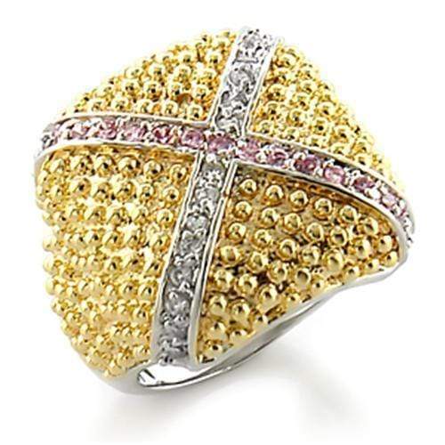 Silver Jewelry Rings Yellow Gold Ring 8X144 Gold+Rhodium Brass Ring with AAA Grade CZ Alamode Fashion Jewelry Outlet