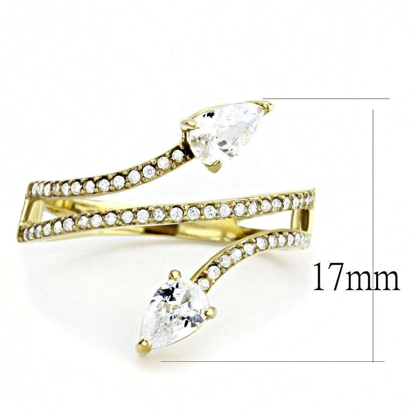 Yellow Gold Ring DA171 Gold - Stainless Steel Ring with AAA Grade CZ