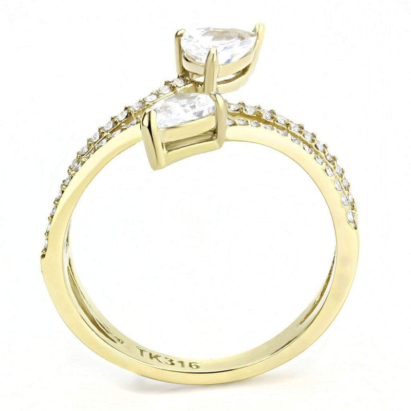 Yellow Gold Ring DA171 Gold - Stainless Steel Ring with AAA Grade CZ