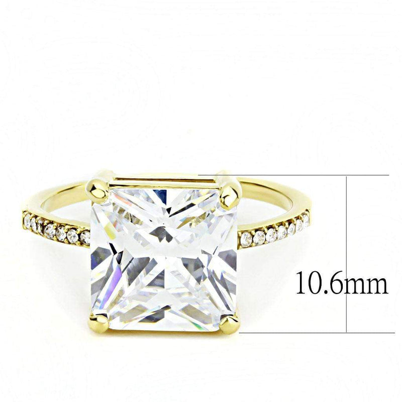 Yellow Gold Ring DA172 Gold - Stainless Steel Ring with AAA Grade CZ