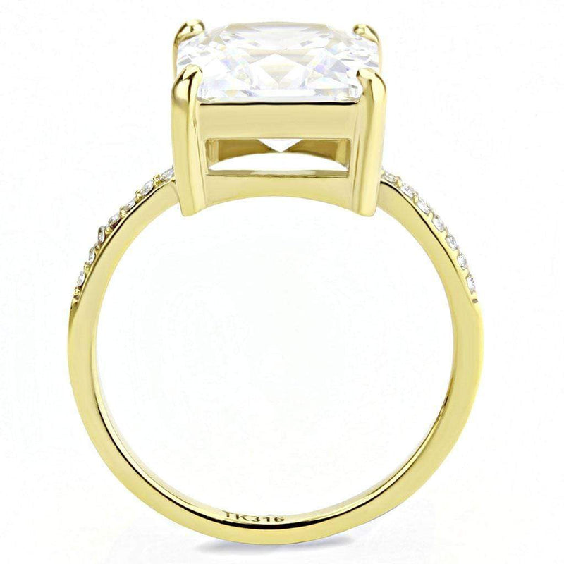 Yellow Gold Ring DA172 Gold - Stainless Steel Ring with AAA Grade CZ