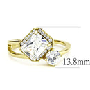 Silver Jewelry Rings Yellow Gold Ring DA173 Gold - Stainless Steel Ring with AAA Grade CZ Alamode Fashion Jewelry Outlet