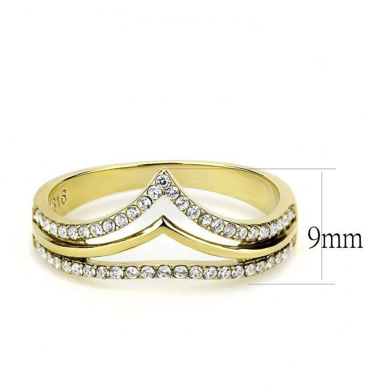 Silver Jewelry Rings Yellow Gold Ring DA250 Gold - Stainless Steel Ring with AAA Grade CZ Alamode Fashion Jewelry Outlet