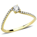 Silver Jewelry Rings Yellow Gold Ring DA256 Gold - Stainless Steel Ring with AAA Grade CZ Alamode Fashion Jewelry Outlet