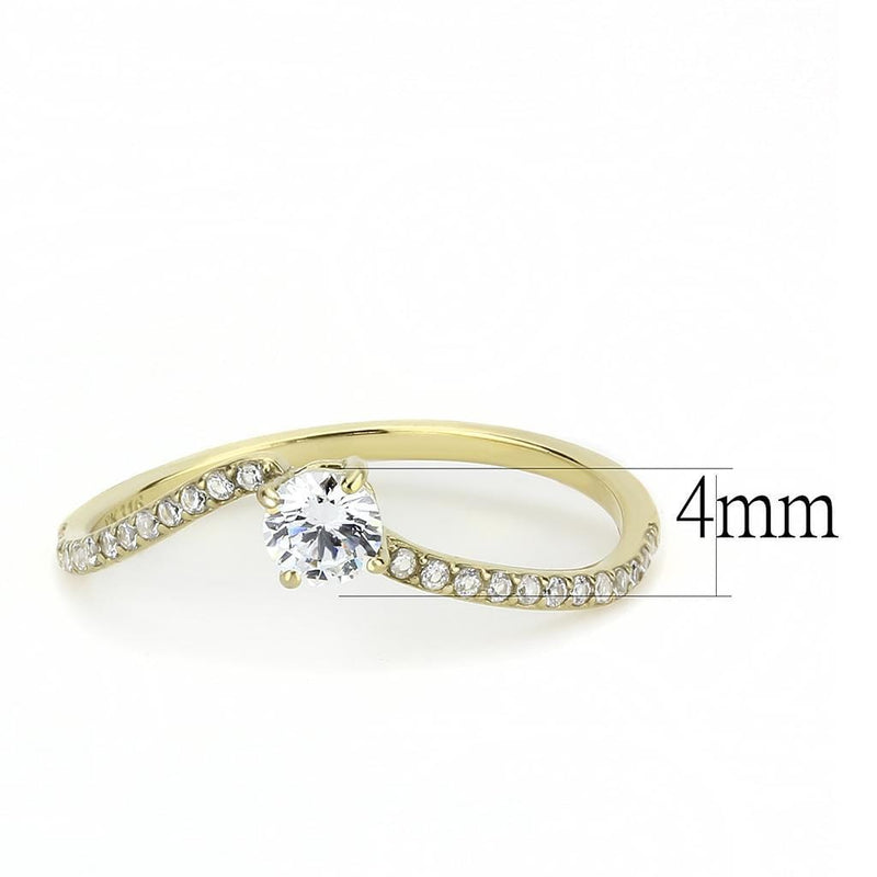 Silver Jewelry Rings Yellow Gold Ring DA256 Gold - Stainless Steel Ring with AAA Grade CZ Alamode Fashion Jewelry Outlet