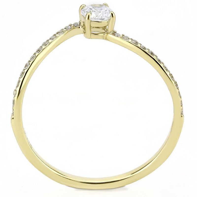 Yellow Gold Ring DA256 Gold - Stainless Steel Ring with AAA Grade CZ