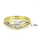 Yellow Gold Ring DA277 Gold - Stainless Steel Ring with AAA Grade CZ