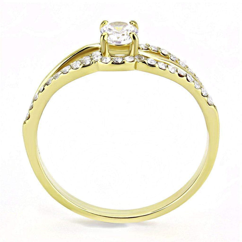 Silver Jewelry Rings Yellow Gold Ring DA277 Gold - Stainless Steel Ring with AAA Grade CZ Alamode Fashion Jewelry Outlet