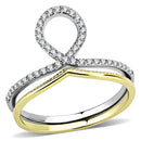 Silver Jewelry Rings Yellow Gold Ring DA278 Two-Tone Gold - Stainless Steel Ring with CZ Alamode Fashion Jewelry Outlet