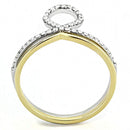 Silver Jewelry Rings Yellow Gold Ring DA278 Two-Tone Gold - Stainless Steel Ring with CZ Alamode Fashion Jewelry Outlet