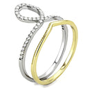 Silver Jewelry Rings Yellow Gold Ring DA278 Two-Tone Gold - Stainless Steel Ring with CZ Alamode Fashion Jewelry Outlet