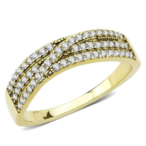 Silver Jewelry Rings Yellow Gold Ring DA321 Gold - Stainless Steel Ring with AAA Grade CZ Alamode Fashion Jewelry Outlet