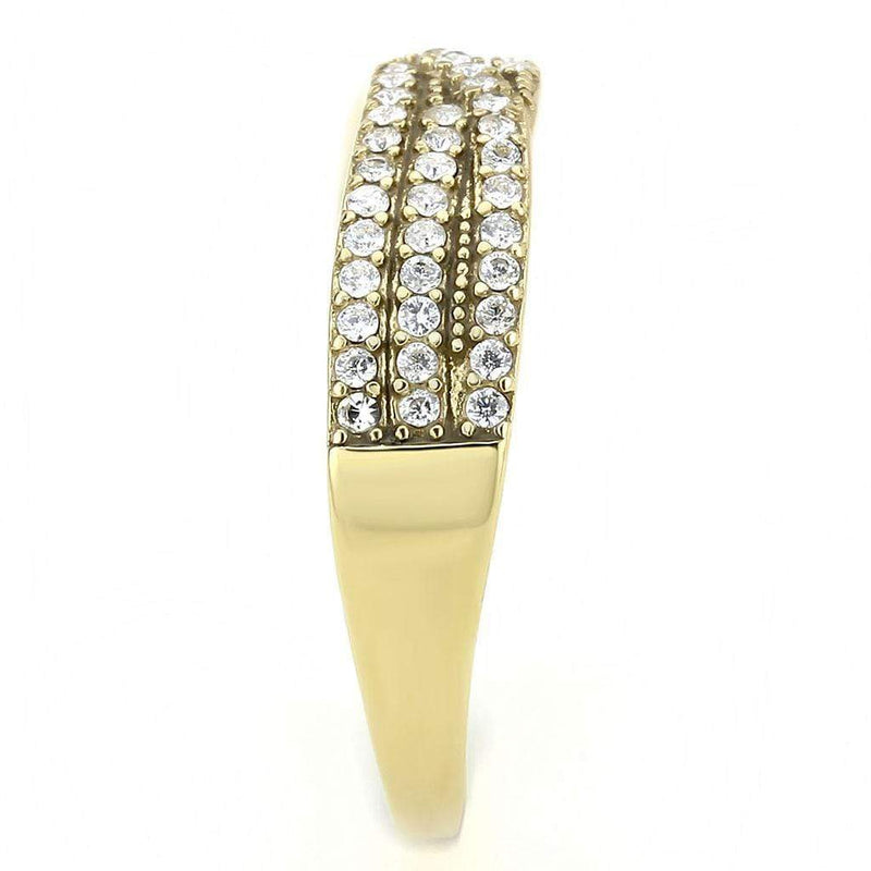 Silver Jewelry Rings Yellow Gold Ring DA321 Gold - Stainless Steel Ring with AAA Grade CZ Alamode Fashion Jewelry Outlet