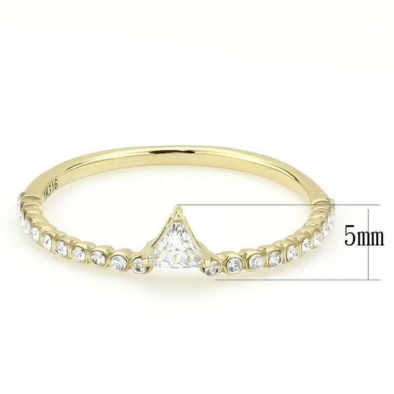 Silver Jewelry Rings Yellow Gold Ring DA323 Gold - Stainless Steel Ring with AAA Grade CZ Alamode Fashion Jewelry Outlet