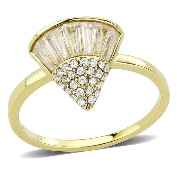 Silver Jewelry Rings Yellow Gold Ring DA359 Gold - Stainless Steel Ring with AAA Grade CZ Alamode Fashion Jewelry Outlet