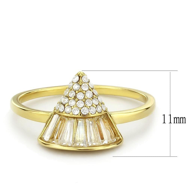 Silver Jewelry Rings Yellow Gold Ring DA359 Gold - Stainless Steel Ring with AAA Grade CZ Alamode Fashion Jewelry Outlet