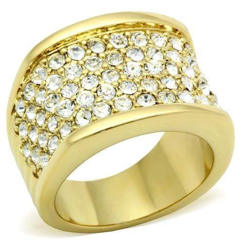 Silver Jewelry Rings Yellow Gold Ring GL006 Gold - Brass Ring with Top Grade Crystal Alamode Fashion Jewelry Outlet