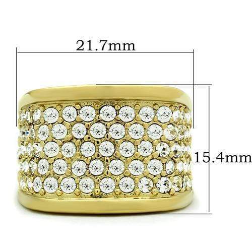 Silver Jewelry Rings Yellow Gold Ring GL006 Gold - Brass Ring with Top Grade Crystal Alamode Fashion Jewelry Outlet