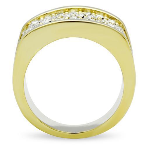 Silver Jewelry Rings Yellow Gold Ring GL006 Gold - Brass Ring with Top Grade Crystal Alamode Fashion Jewelry Outlet