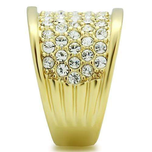 Silver Jewelry Rings Yellow Gold Ring GL006 Gold - Brass Ring with Top Grade Crystal Alamode Fashion Jewelry Outlet