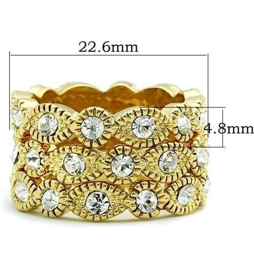 Silver Jewelry Rings Yellow Gold Ring GL026 Gold - Brass Ring with Top Grade Crystal Alamode Fashion Jewelry Outlet