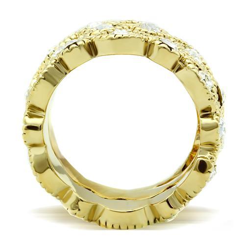 Silver Jewelry Rings Yellow Gold Ring GL026 Gold - Brass Ring with Top Grade Crystal Alamode Fashion Jewelry Outlet