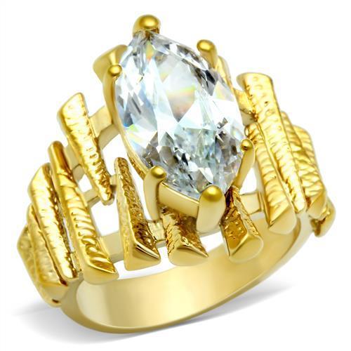 Yellow Gold Ring GL080 Gold - Brass Ring with AAA Grade CZ