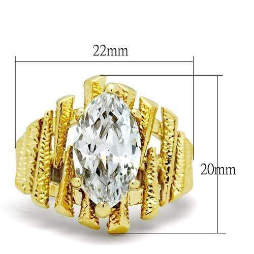 Yellow Gold Ring GL080 Gold - Brass Ring with AAA Grade CZ