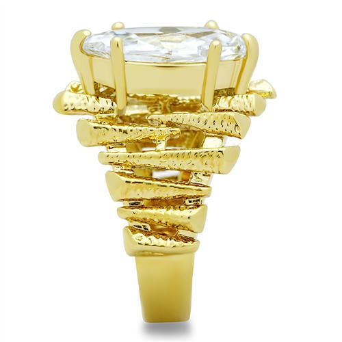 Yellow Gold Ring GL080 Gold - Brass Ring with AAA Grade CZ