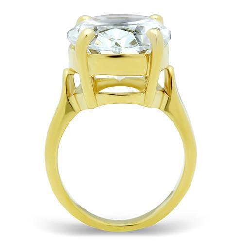 Silver Jewelry Rings Yellow Gold Ring GL083 Gold - Brass Ring with AAA Grade CZ Alamode Fashion Jewelry Outlet