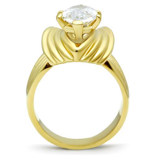 Silver Jewelry Rings Yellow Gold Ring GL088 Gold - Brass Ring with AAA Grade CZ Alamode Fashion Jewelry Outlet