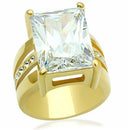 Silver Jewelry Rings Yellow Gold Ring GL089 Gold - Brass Ring with AAA Grade CZ Alamode Fashion Jewelry Outlet