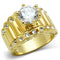 Silver Jewelry Rings Yellow Gold Ring GL095 Gold - Brass Ring with AAA Grade CZ Alamode Fashion Jewelry Outlet