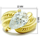 Silver Jewelry Rings Yellow Gold Ring GL100 Gold - Brass Ring with AAA Grade CZ Alamode Fashion Jewelry Outlet