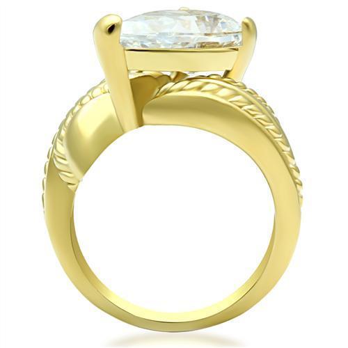 Silver Jewelry Rings Yellow Gold Ring GL100 Gold - Brass Ring with AAA Grade CZ Alamode Fashion Jewelry Outlet